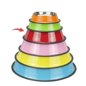 17cm Colorful Steel Pet Bowl Food Tray 5