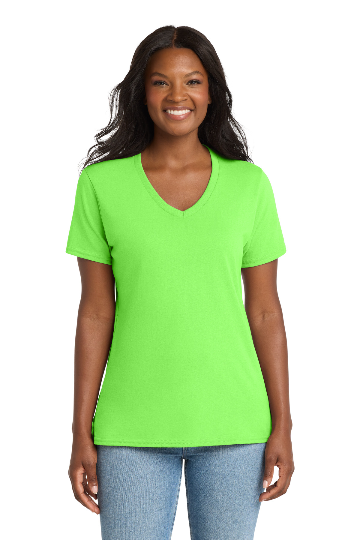 Port & Co Women's Core Cotton V-Neck Tee. LPC54V 183