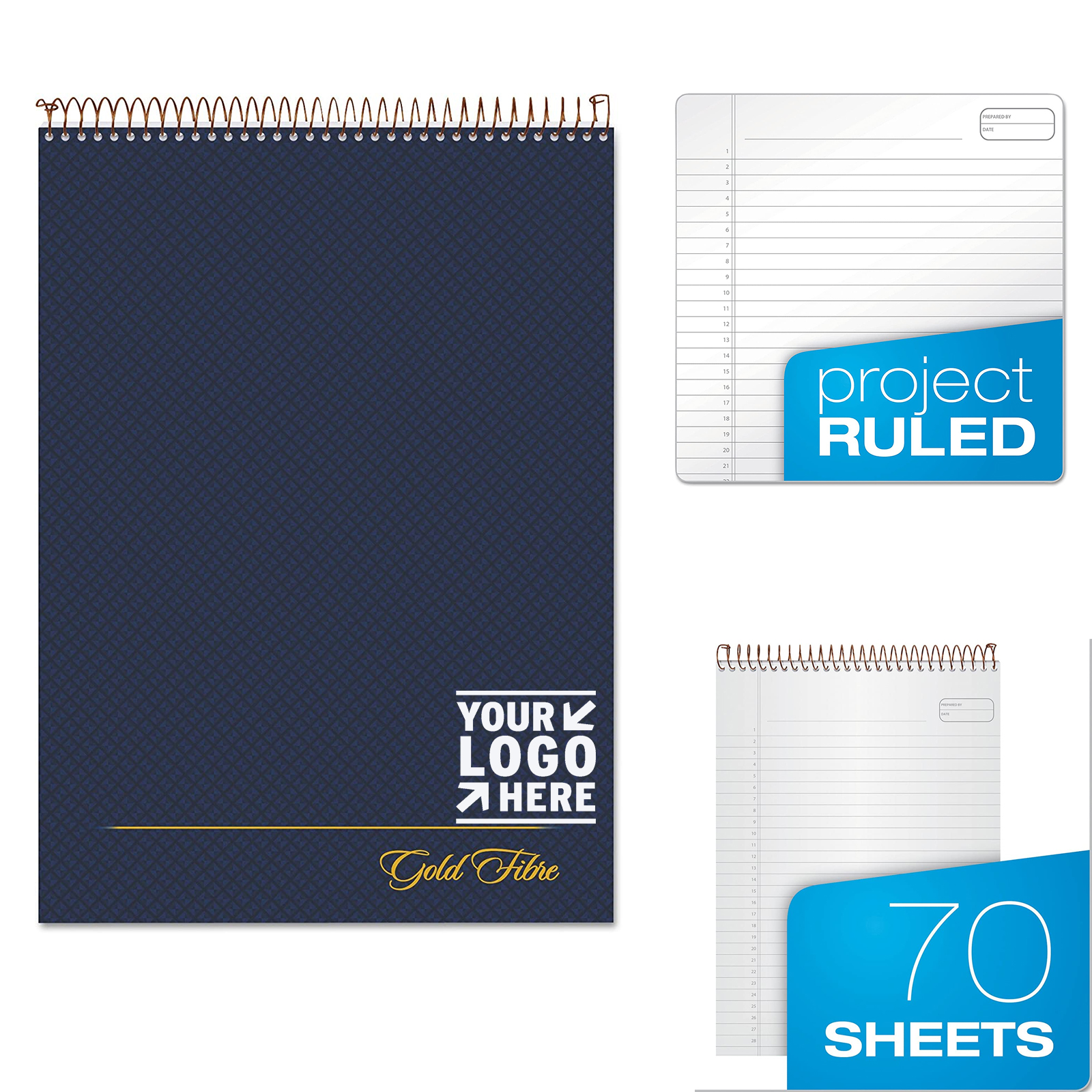 8 1/2" x 11 3/4" 70 Sheets  Top Wire Bound Journal Notebook 2
