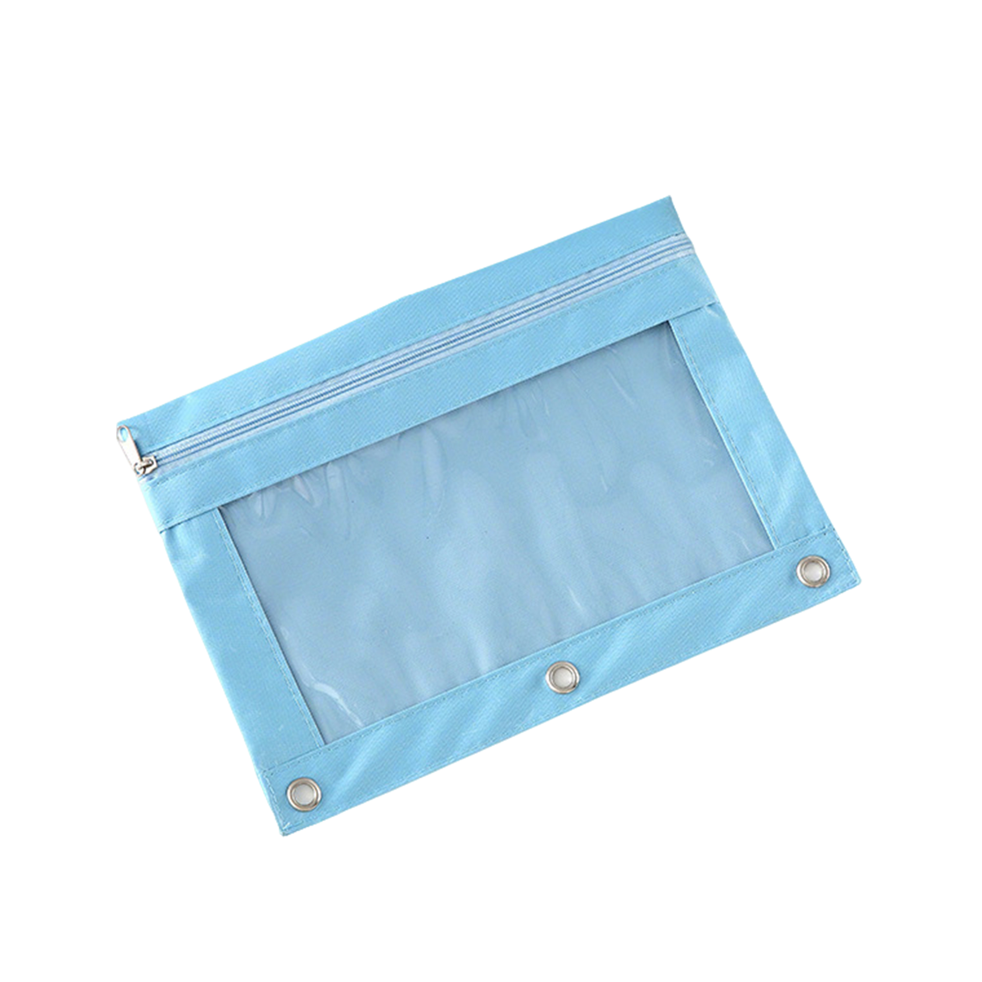 Three Hole Zipper Pencil Pouch 7.1" x 9.8" 9