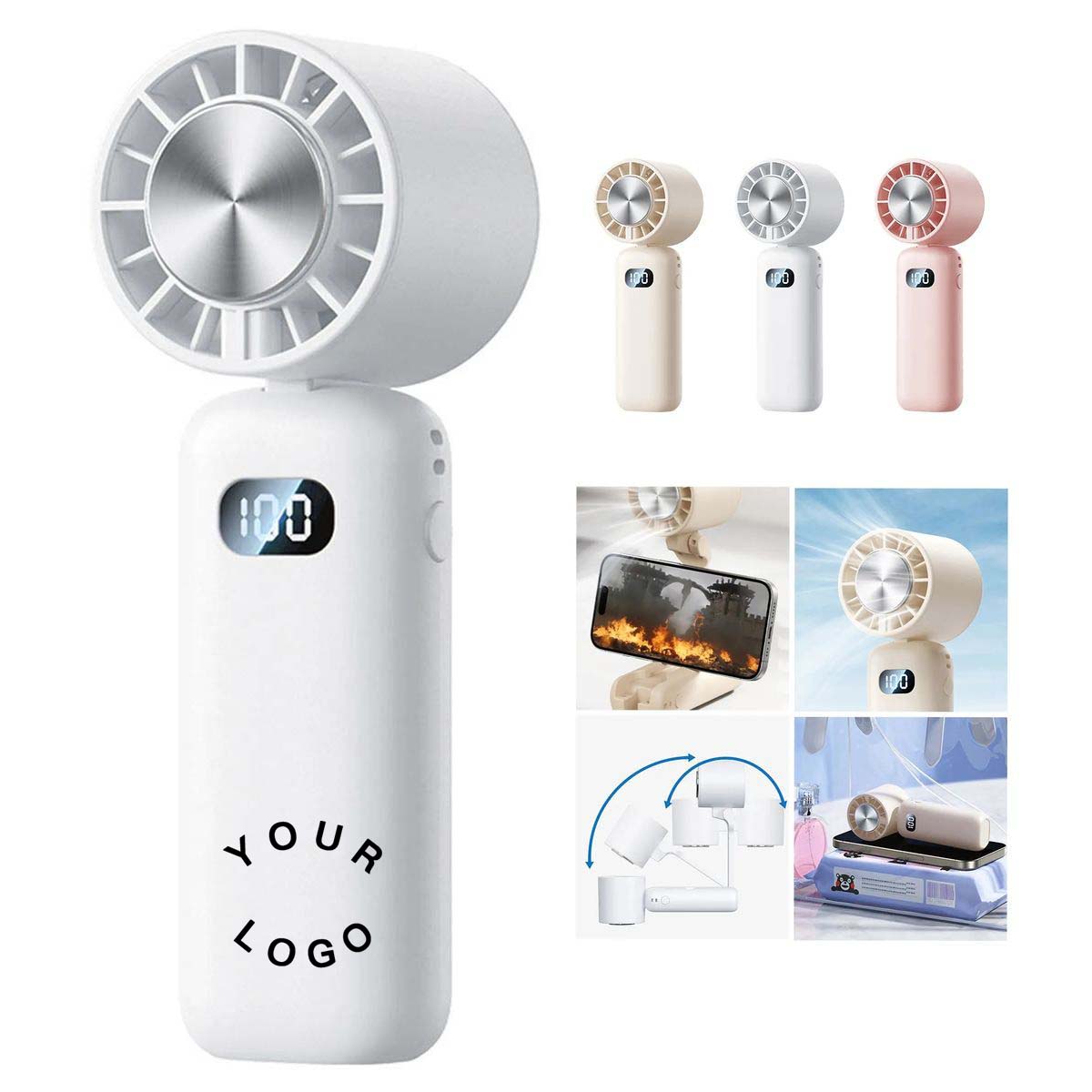 Handheld Cooling Fan with Ice Plate Macaron Colors 4