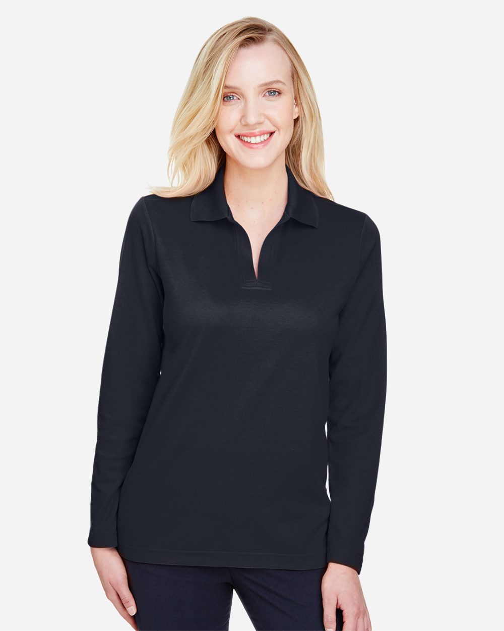 Women's CrownLux Performance® Plaited Long Sleeve Polo - DG20LW 29