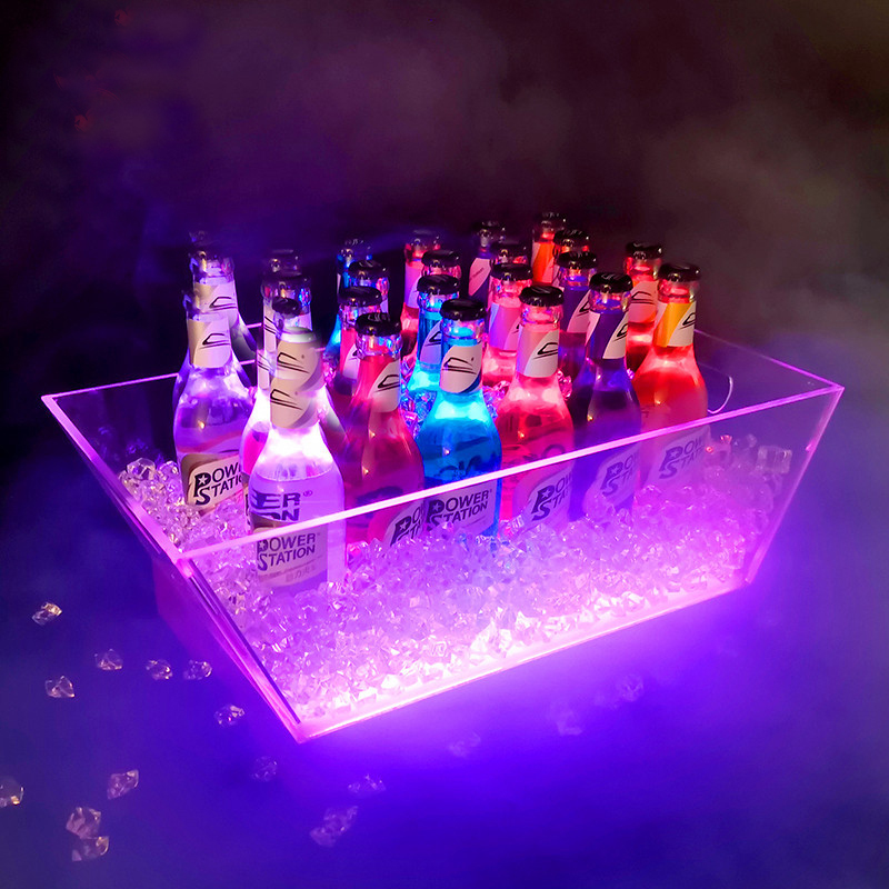 24pcs Bottle Trapezoidal Colorful Gradient Led Ice Bucket 10