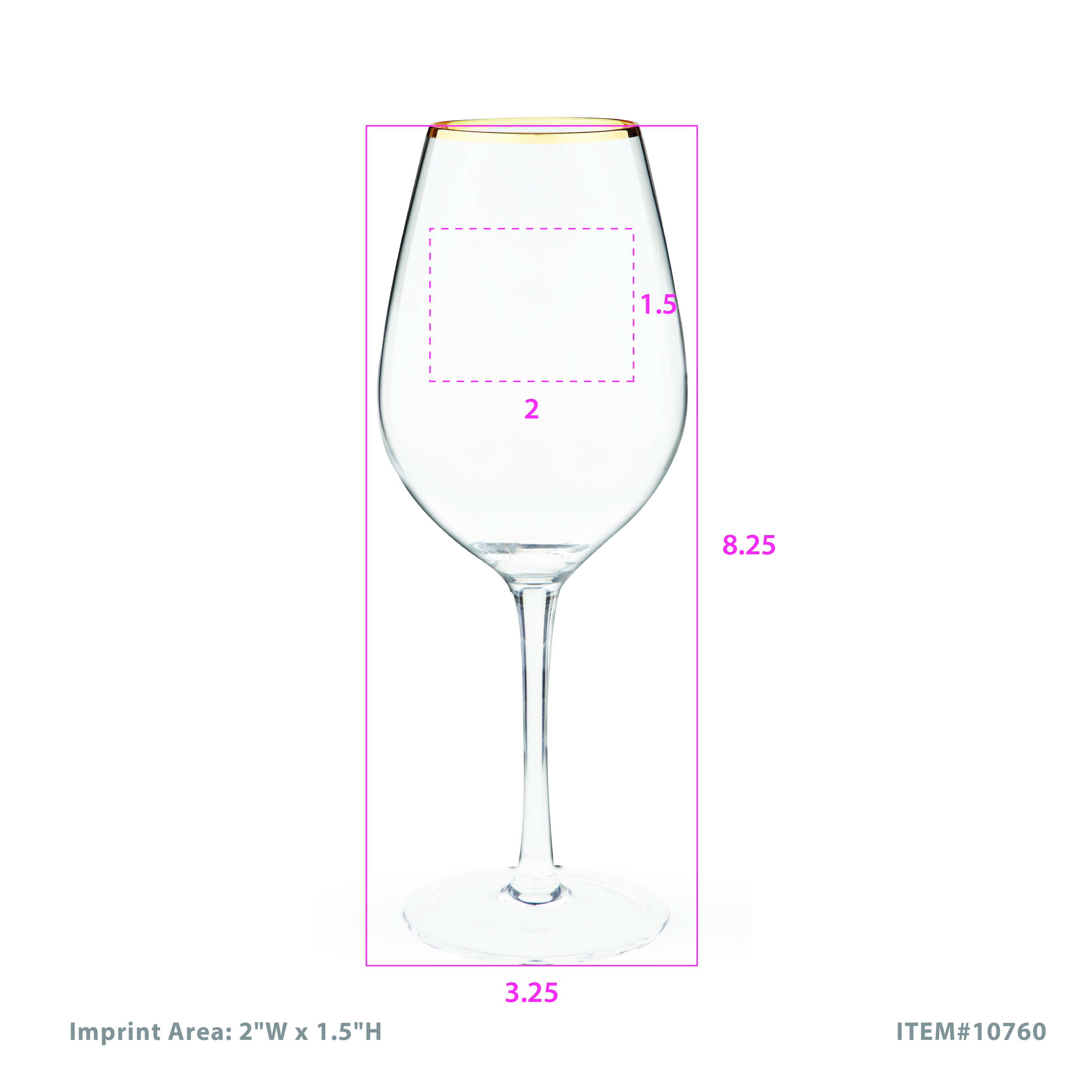 Twine Living® Gilded Stemmed Wine Glass, set of 2 12