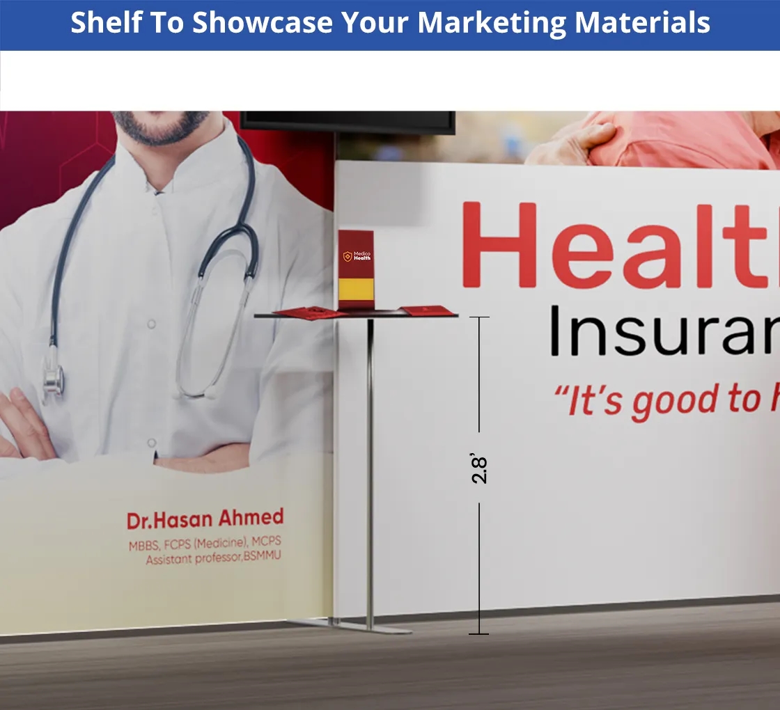 20ft Inline Trade Show Booth - Full Graphic Wall Setup 13
