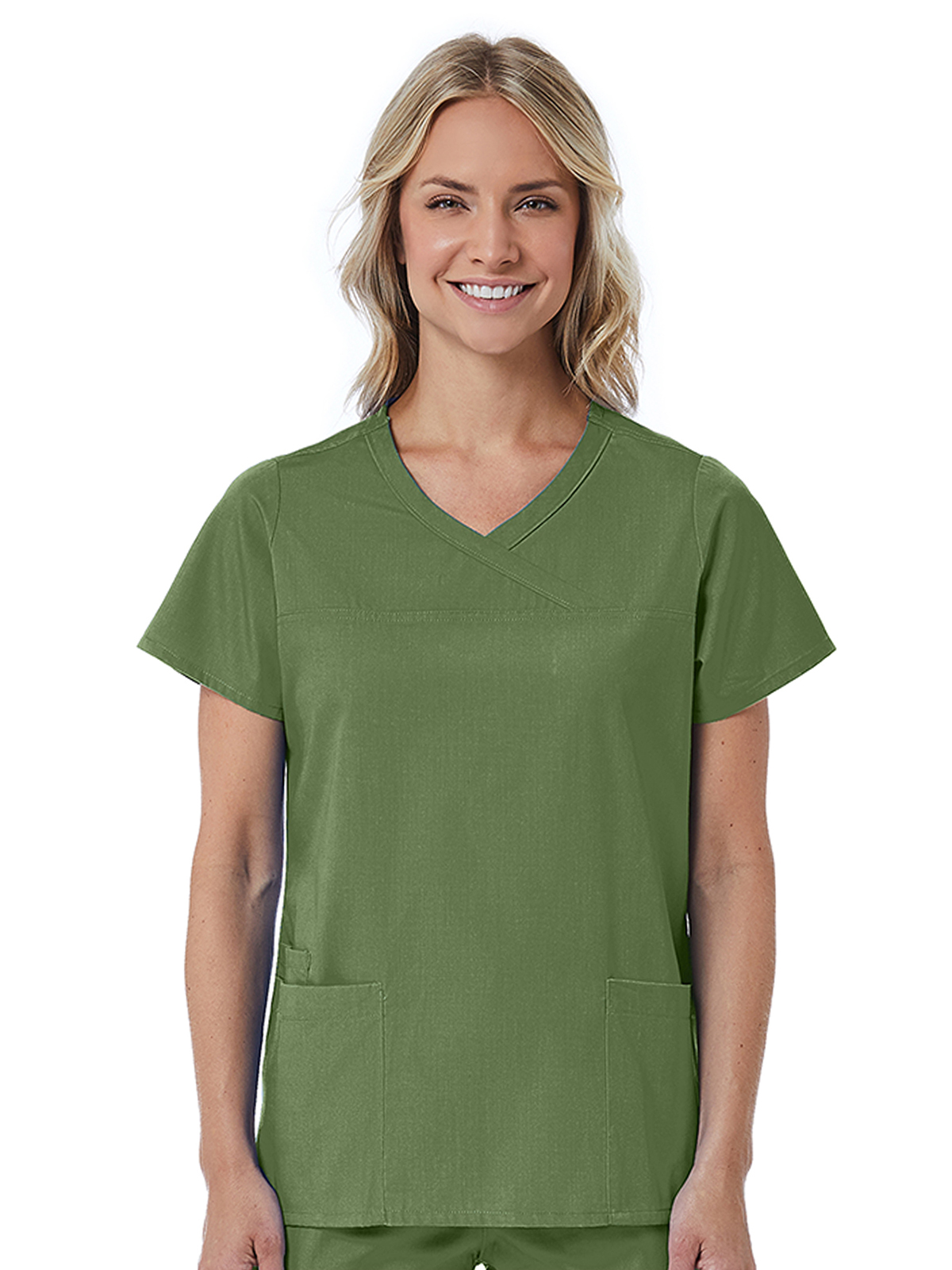 Maevn - Red Panda - Women's Three-Pocket Curved Mock Wrap Top 20