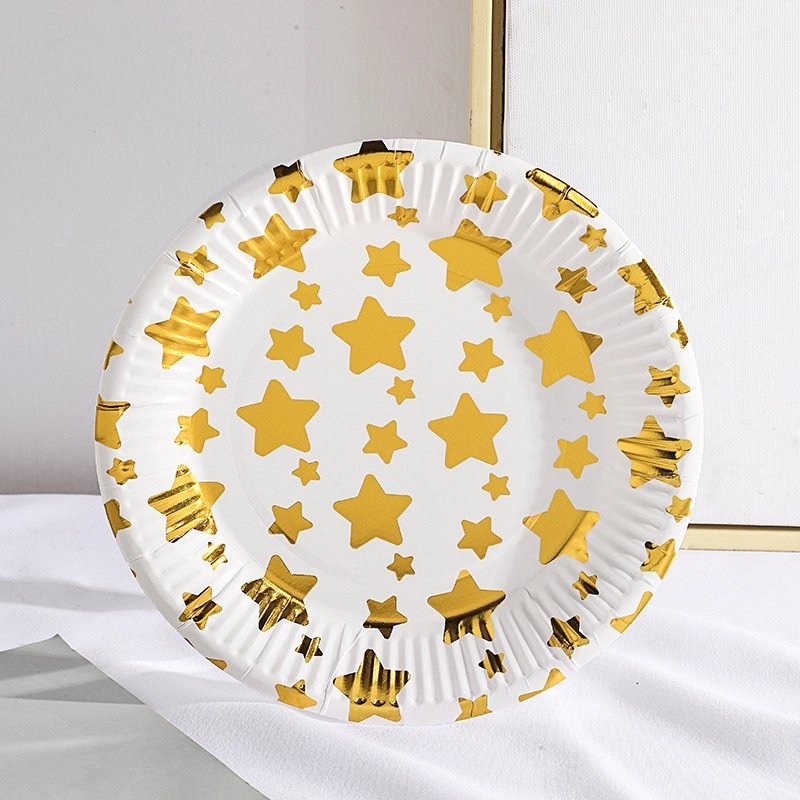 Custom 7" Disposable Party Picnic Salad Dessert Paper Plate 6