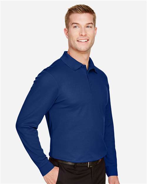 Men's Tall CrownLux Performance® Plaited Long Sleeve Polo - DG20LT 21