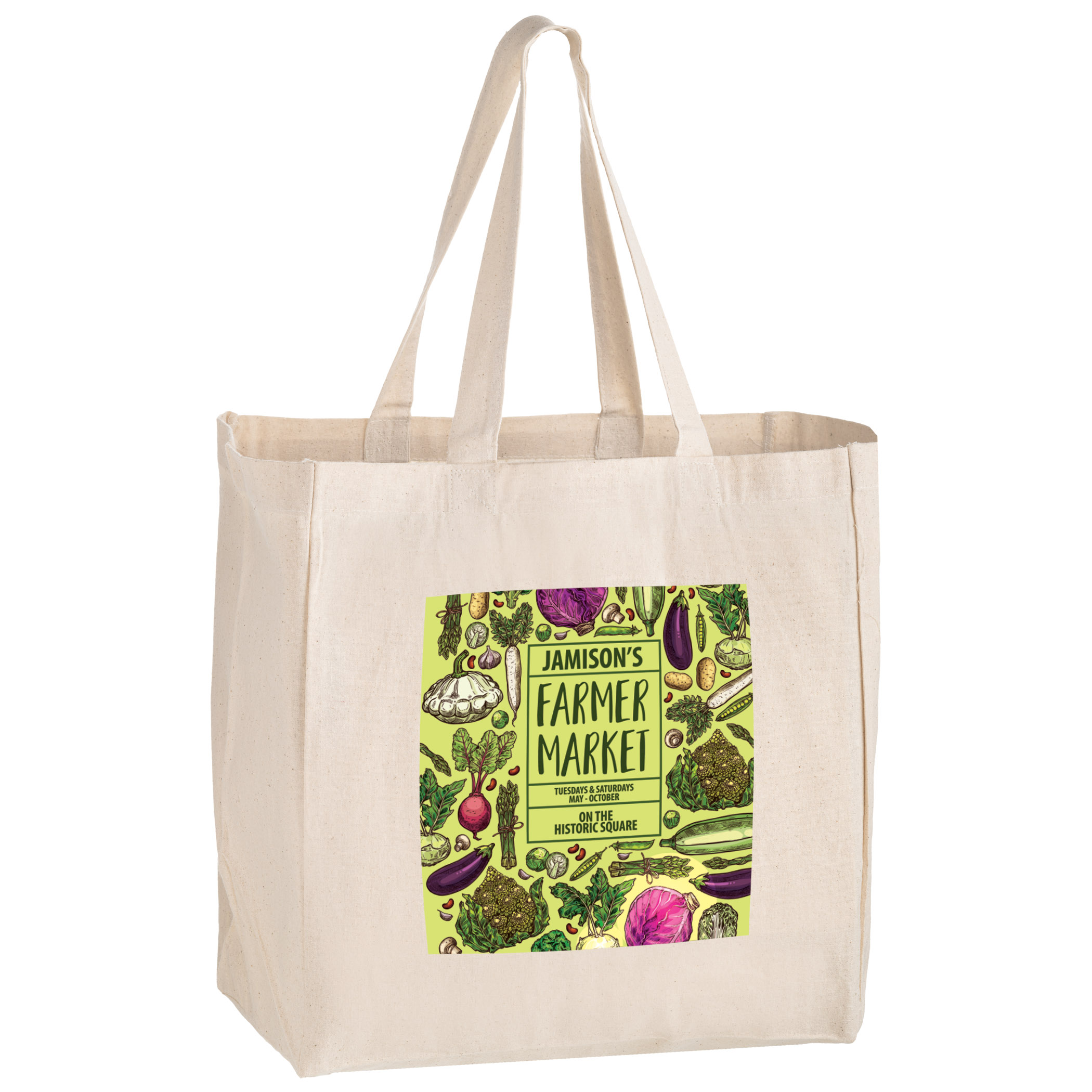 Cotton Canvas Grocery Bag, custom tote bag with logo imprint 2