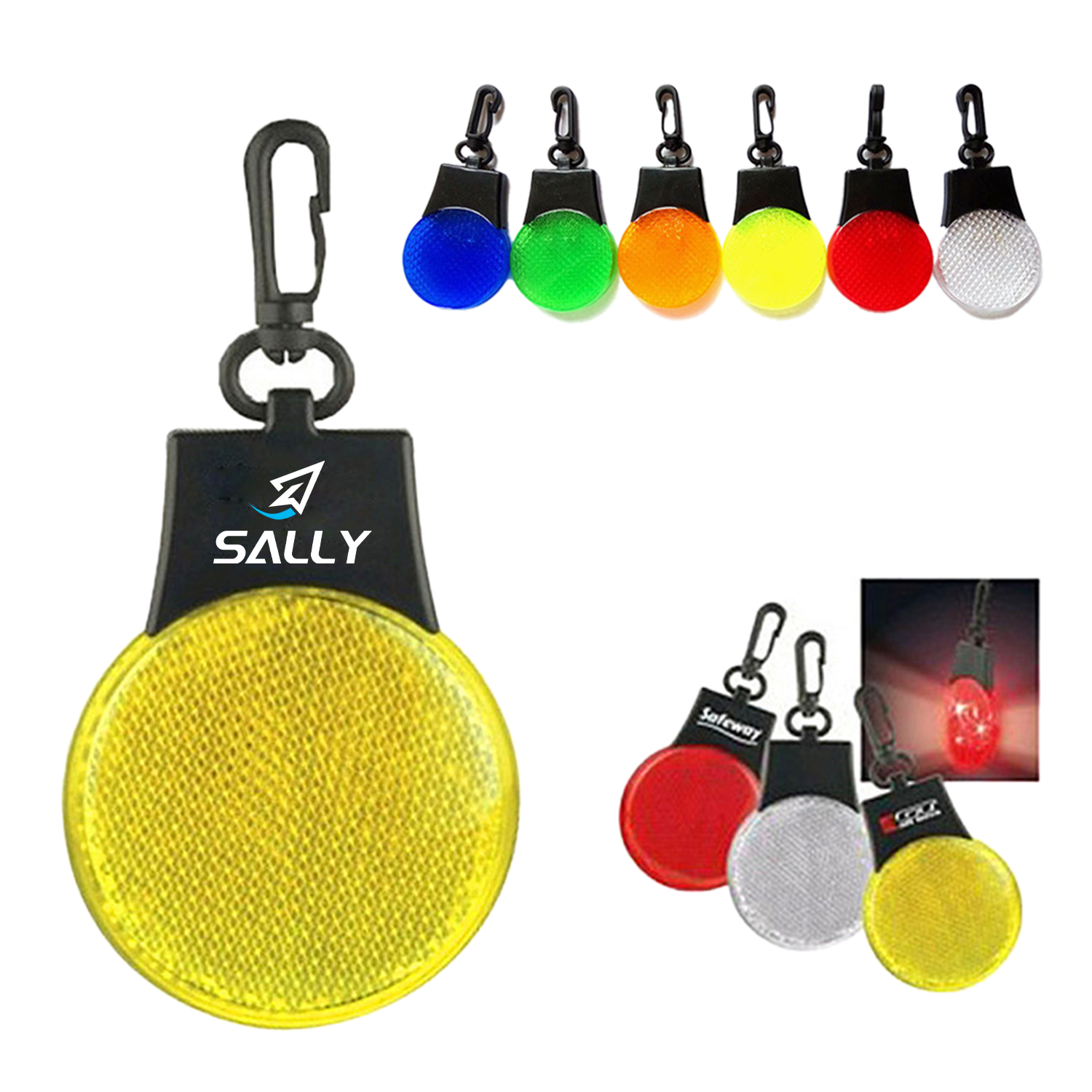 Cycling Safety Warning Led Reflector Keychain For Backpack 1
