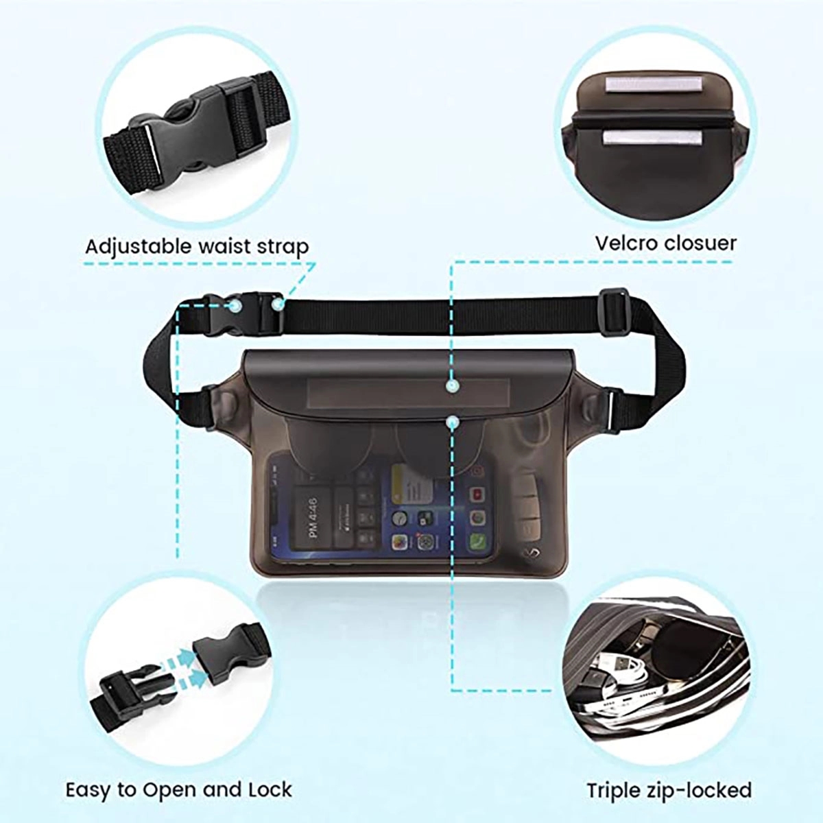 Waterproof Pouch With Waist Strap 2