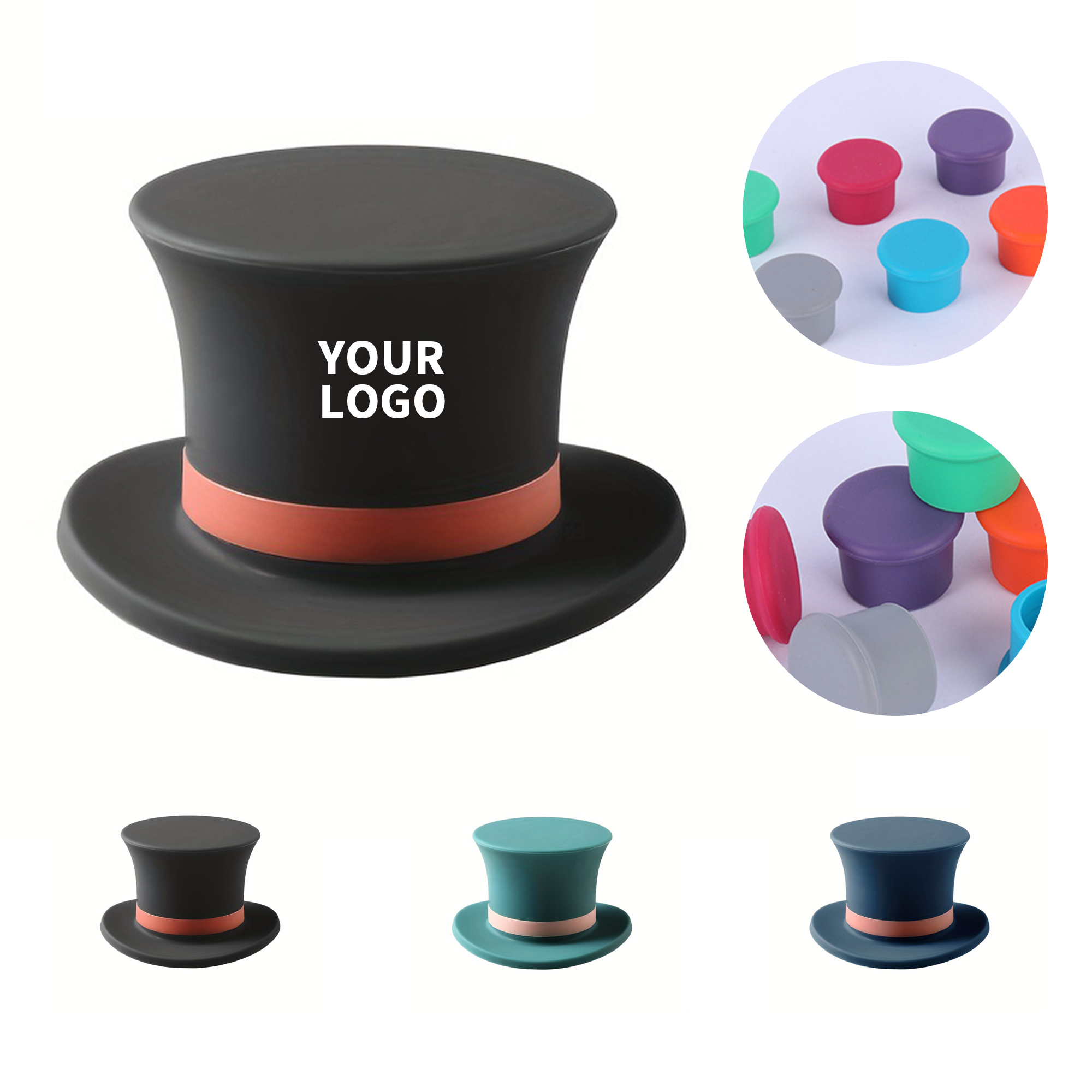 Food Grade Silicone Bottle Stopper Top Hat Style 2