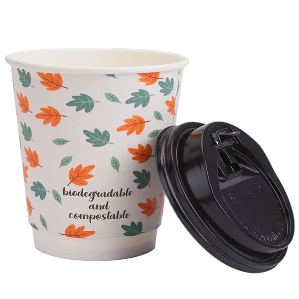 10 oz. Insulated Double Wall Paper Coffee Cup With Lid 6