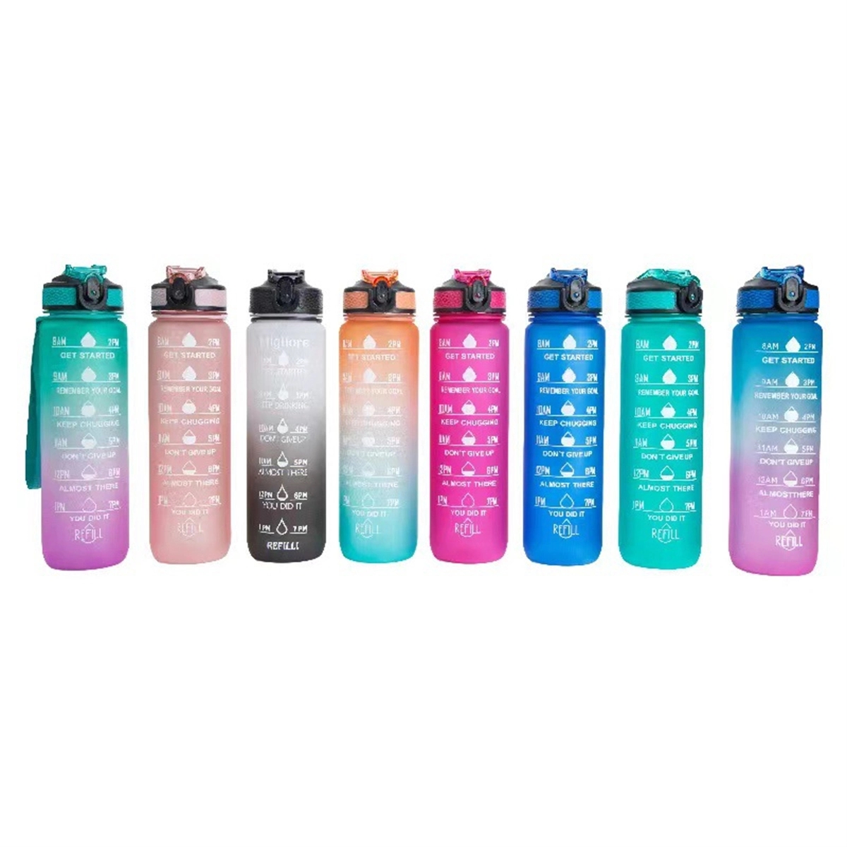 32 Oz Water Bottle With Time Marker Carry Strap 4