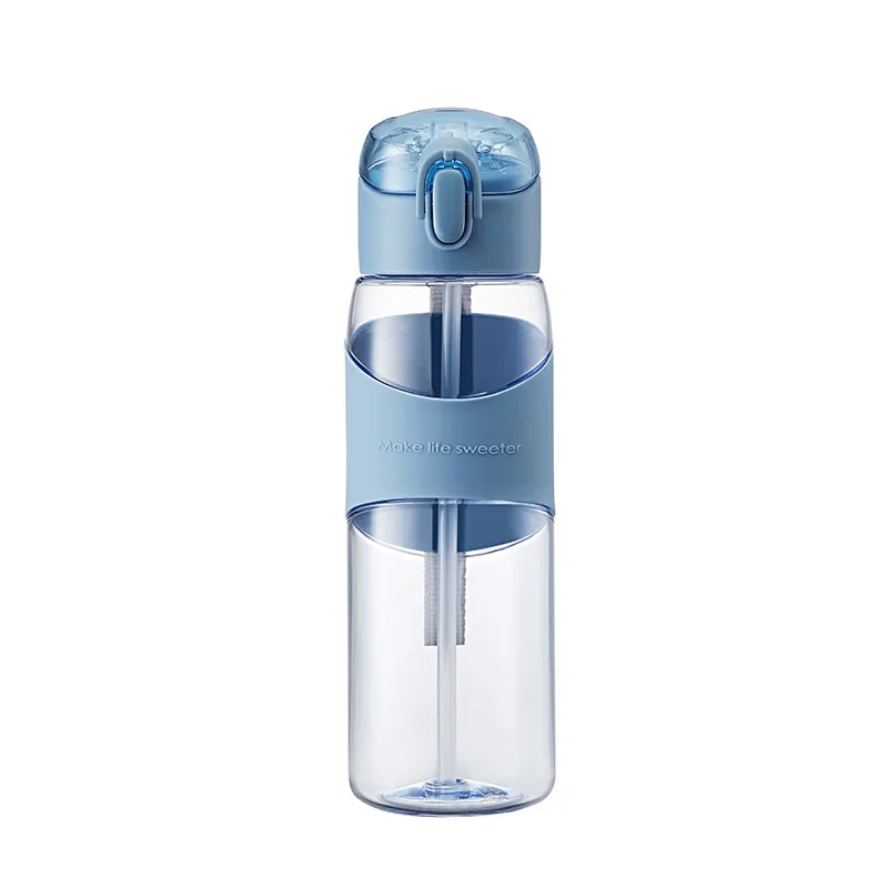 18oz Plastic Water Bottle With Handle Chug Lid & Straw 8