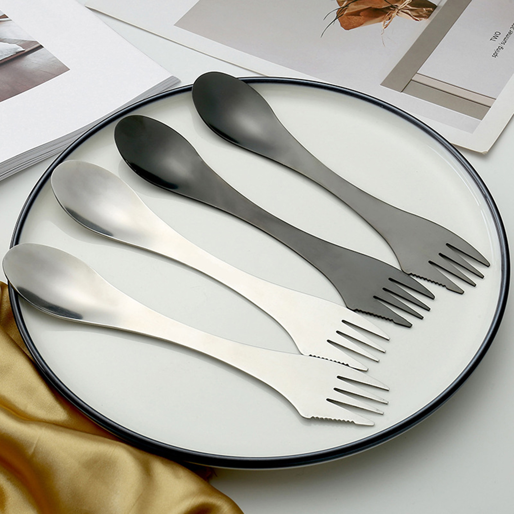 3 in 1 Stainless Steel Knife-Spoon-Fork Set 3