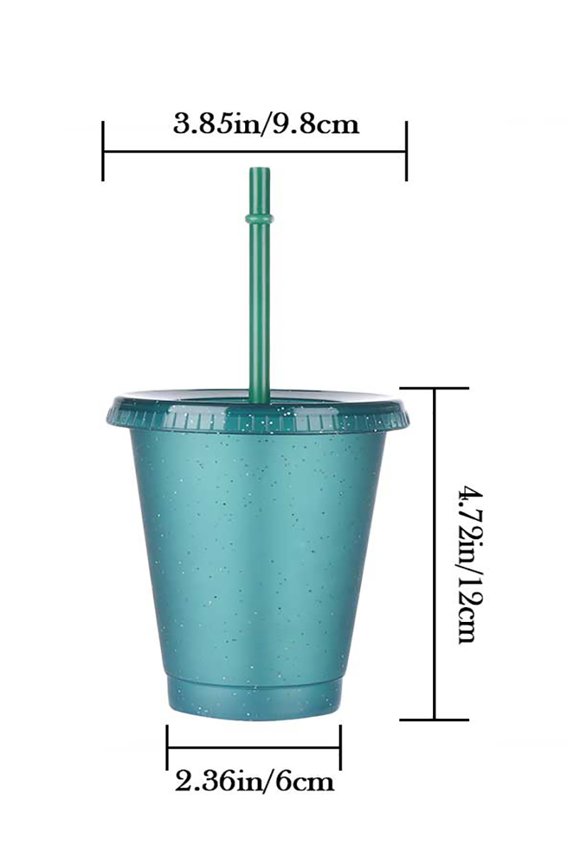 16 OZ Transparent G PP Sensitive Dandruff Tumbler/Lid and Straw Cup 2