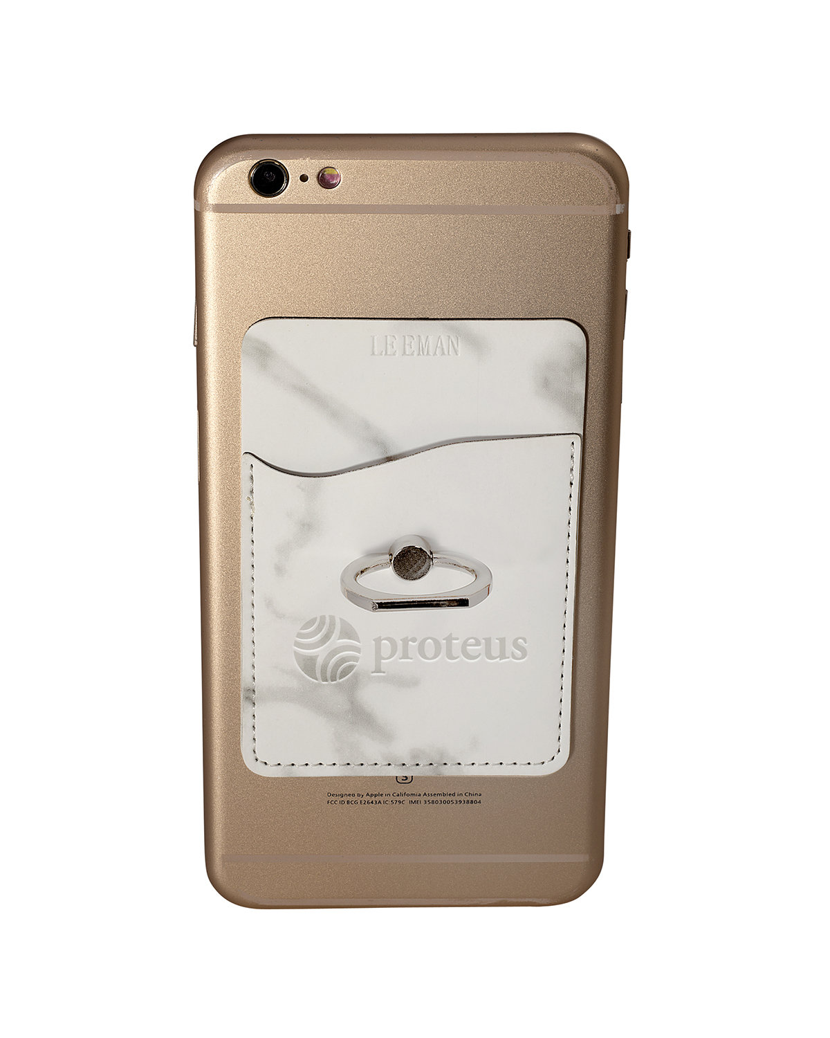 Marble Card Holder With Metal Ring Phone Stand 2