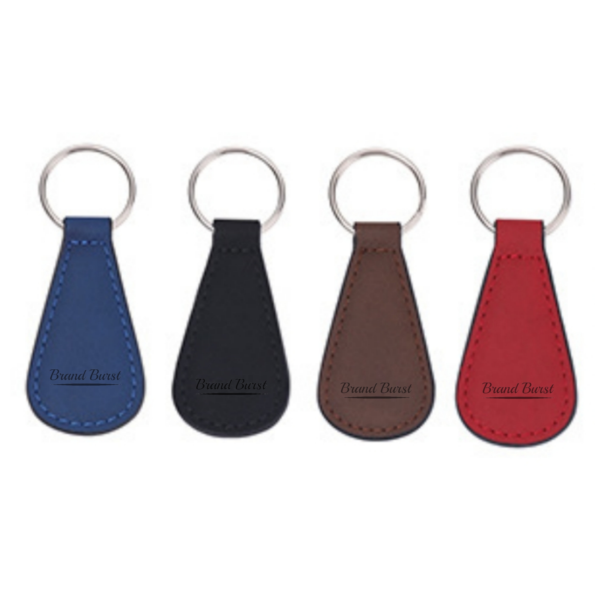 Drop Shape Leather Keychain