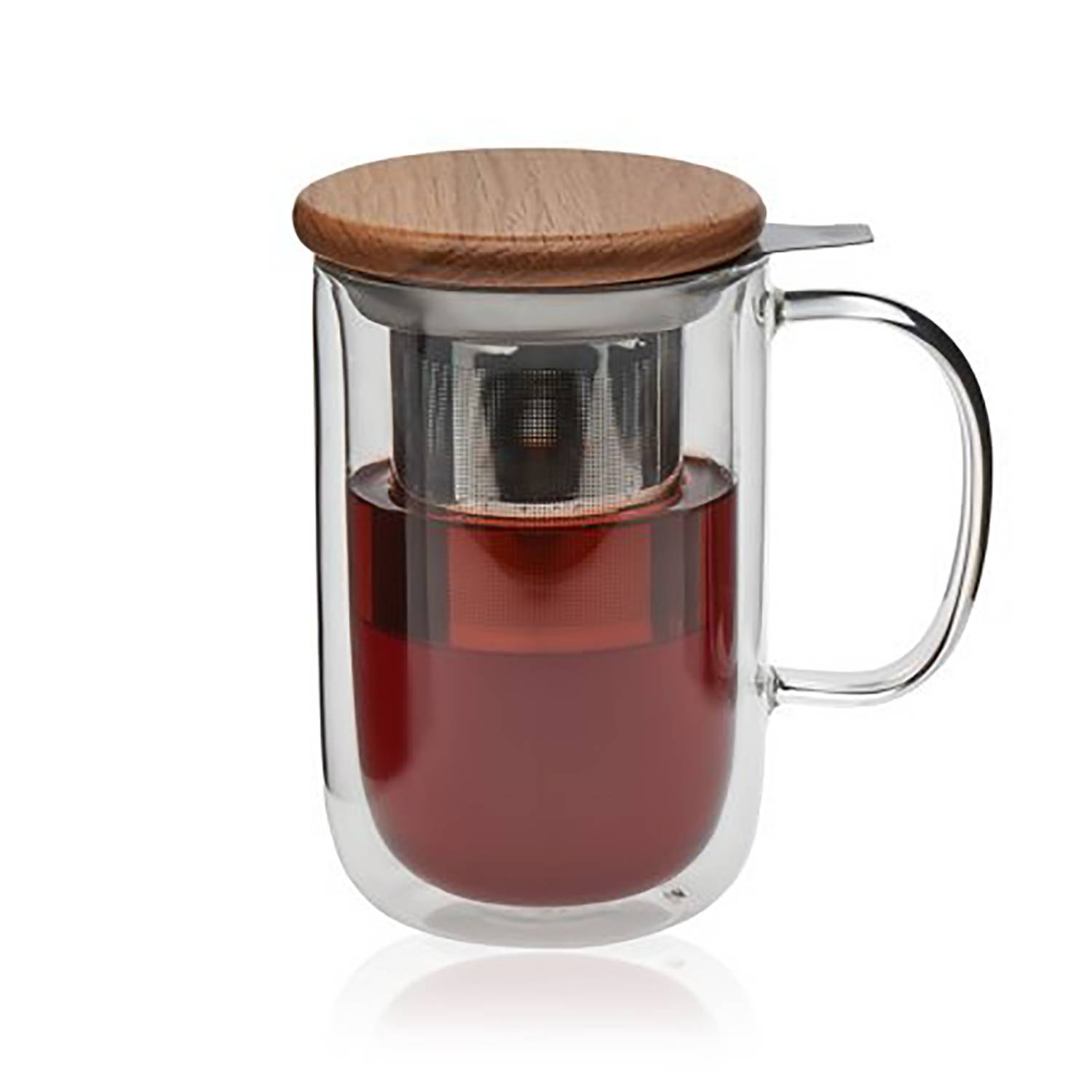 10oz Double Wall Glass Cup with Tea Infuser 5
