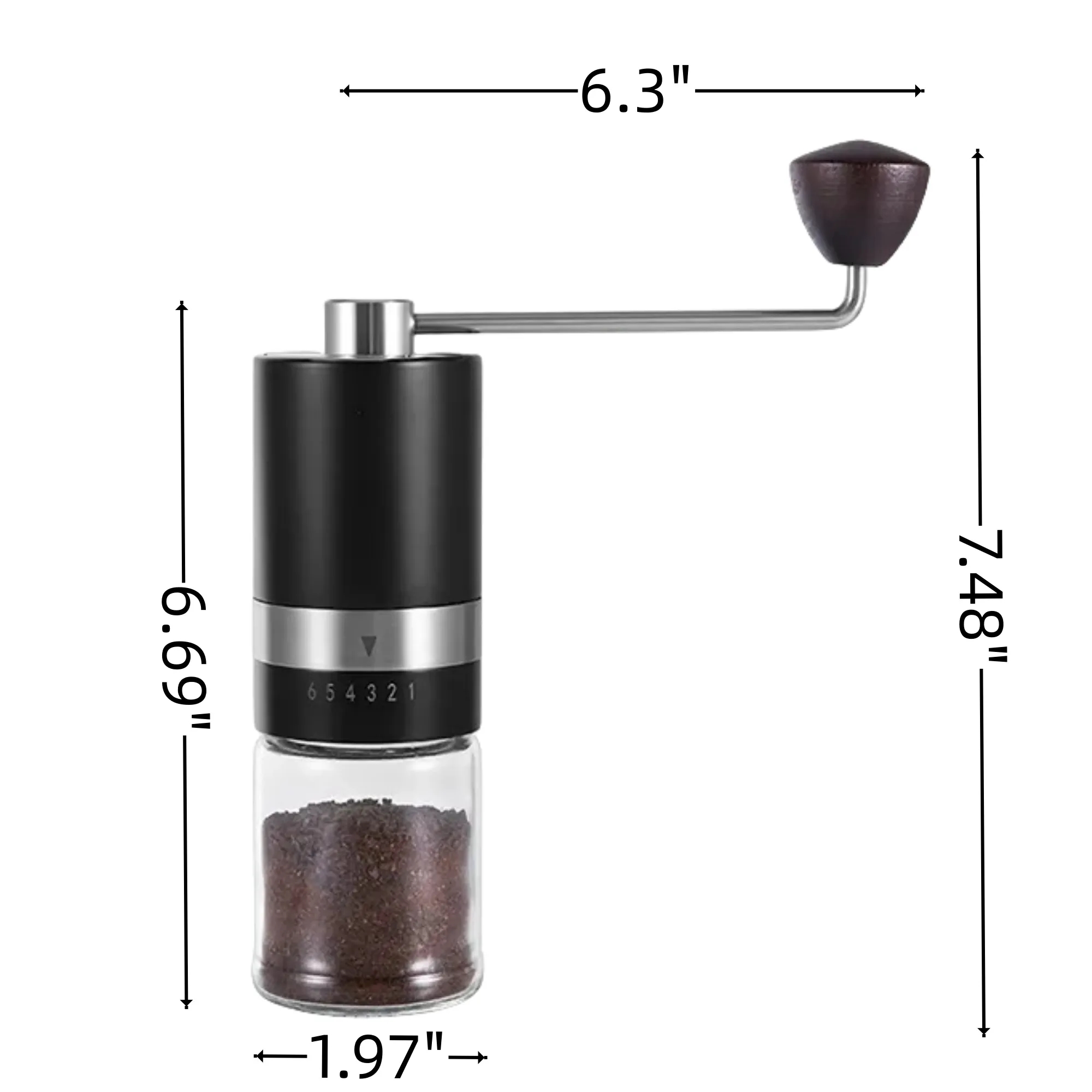 MOQ10PCS French Press Coffee Hand Grinder Adjustable Setting 4