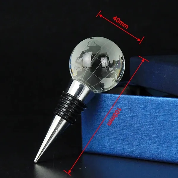 Crystal World Globe Wine Bottle Stopper 7