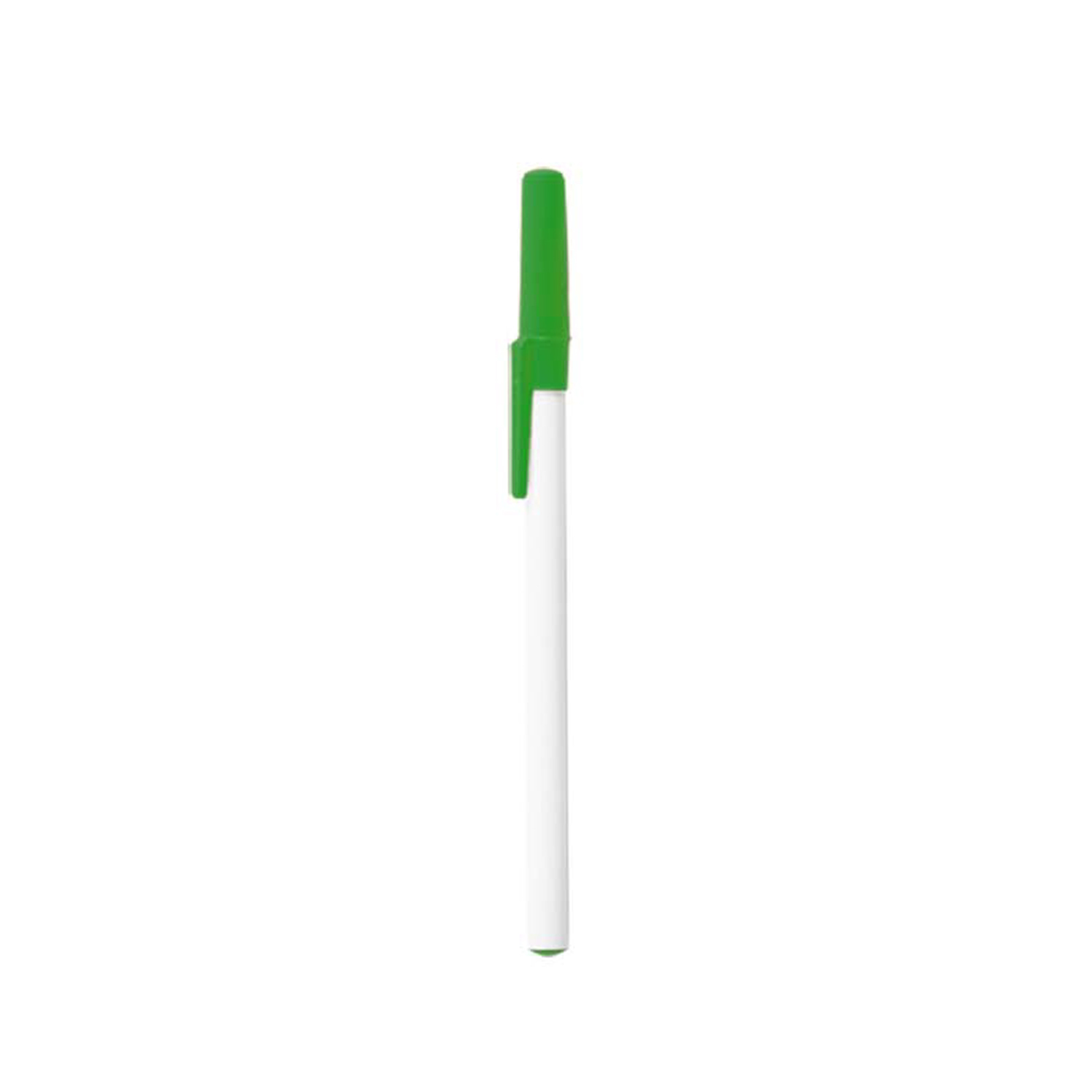 White Plastic Barrel Stick Pen 5