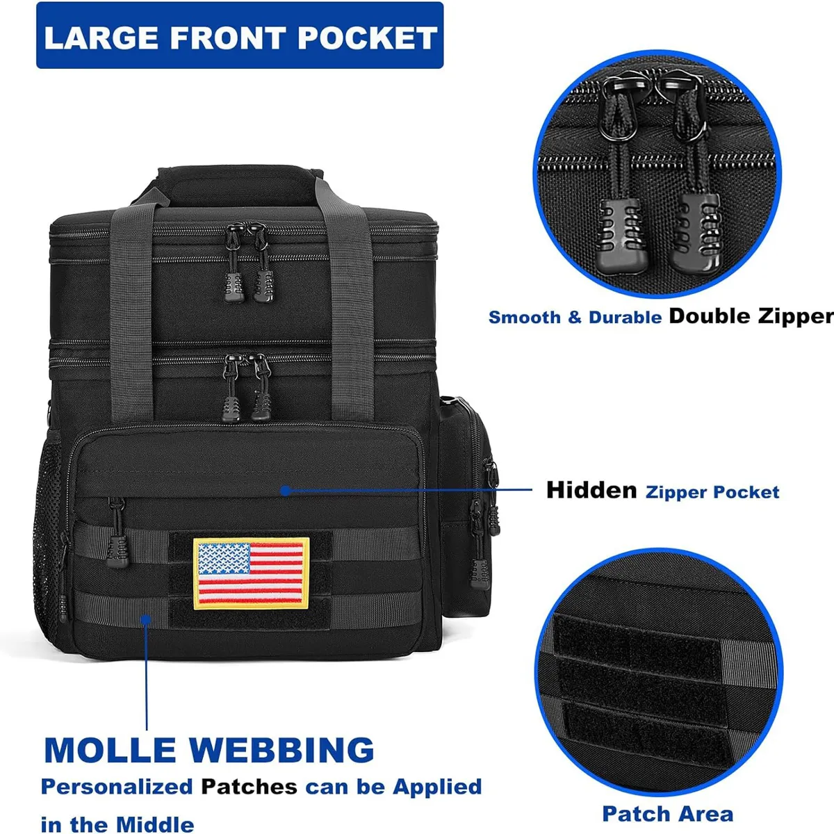 Large Expandable Tactical Picnic Lunch Bag Insulated Cooler 9