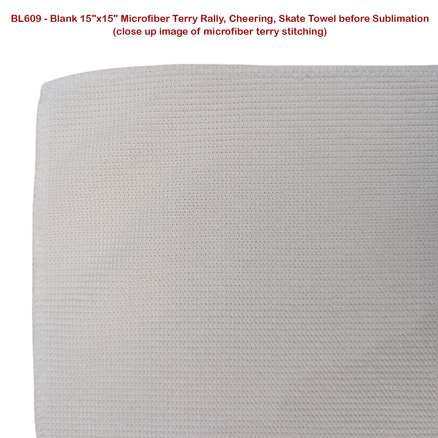 Colored Microfiber Dri-Lite Terry Rally, Sports, Skate Towel, 15x15 Sublimated Edge to Edge 1 side 3