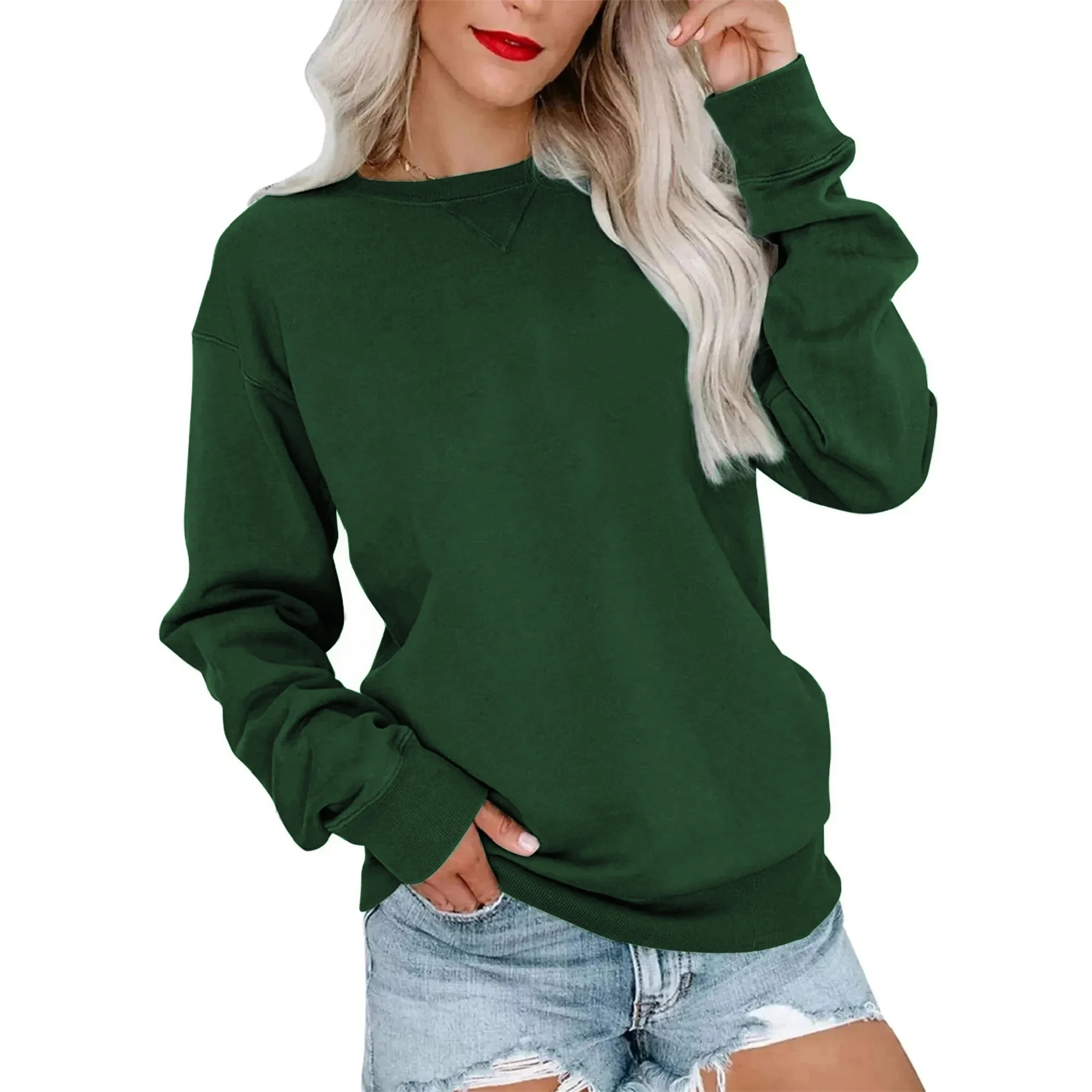 Casual Long SleeveSweatshirt for Women, custom hoodie or sweatshirt with logo imprint 7