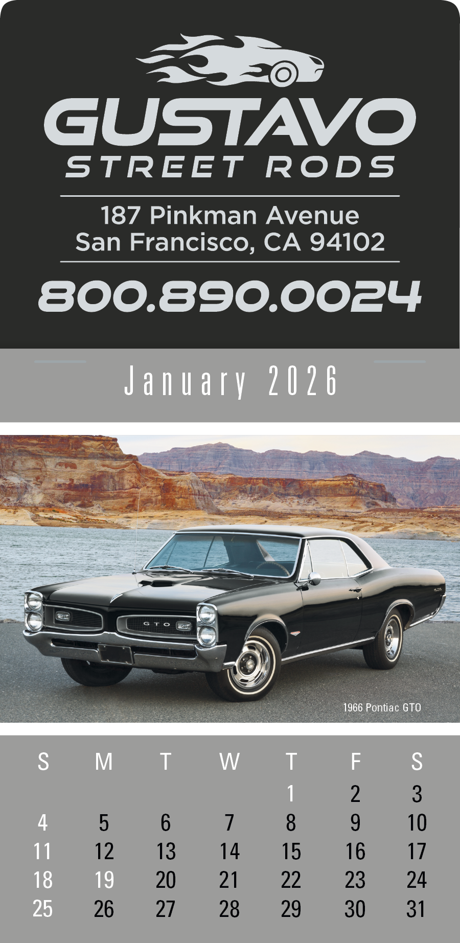 Press-N-Stick Cruisin' Cars Calendar