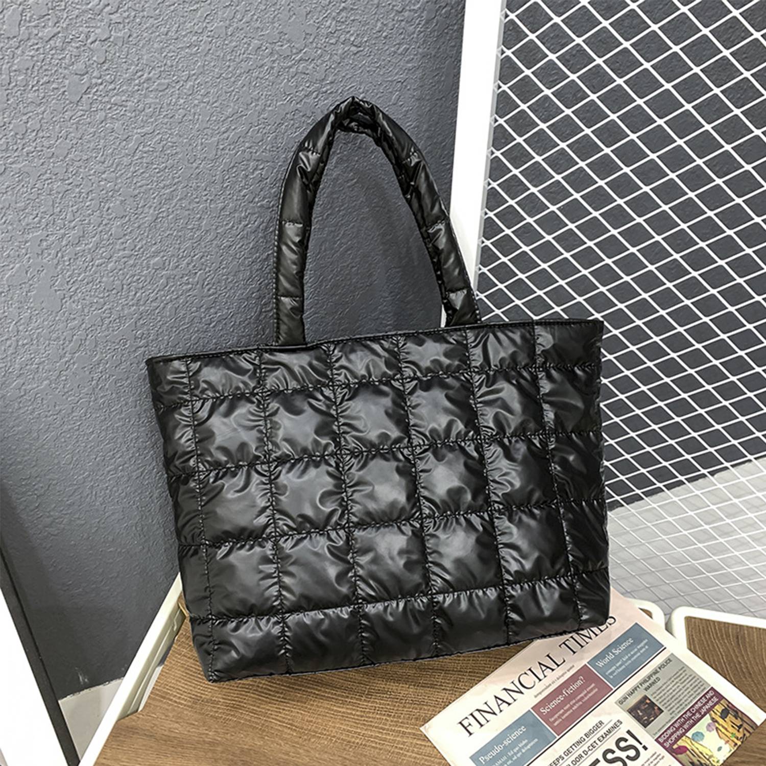 Quilted Puffer Tote Bag 6