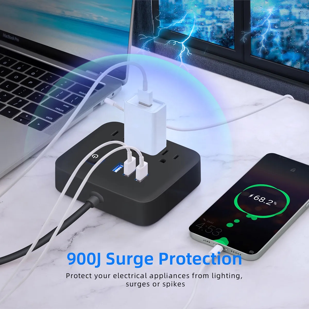 Desktop USB Charging Station with Night Vision Light 5