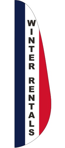 "WINTER RENTALS" 3' x 12' Message Feather Flag 1