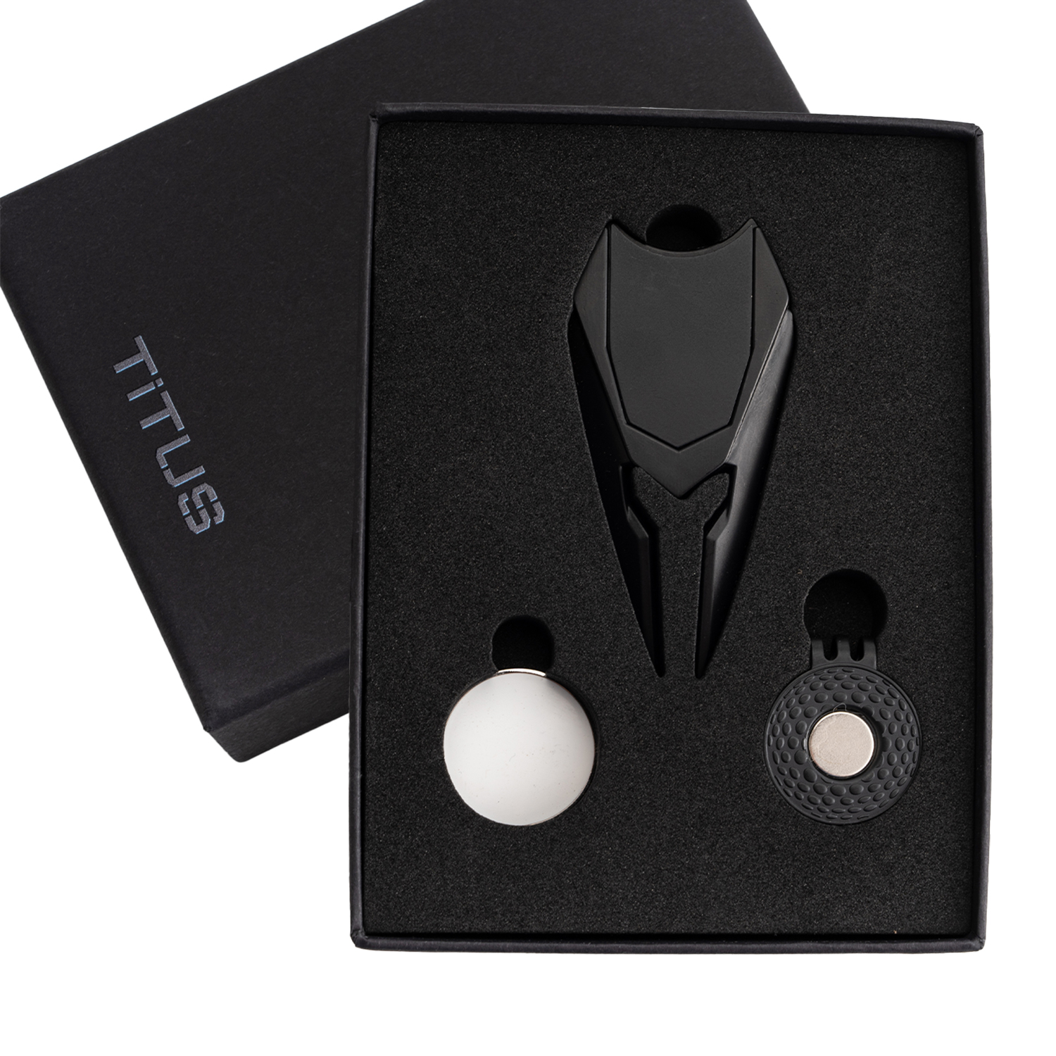 TiTUS® Metal Golf Tool Set - Divot Tool, Ball Marker & Cap Clip 1