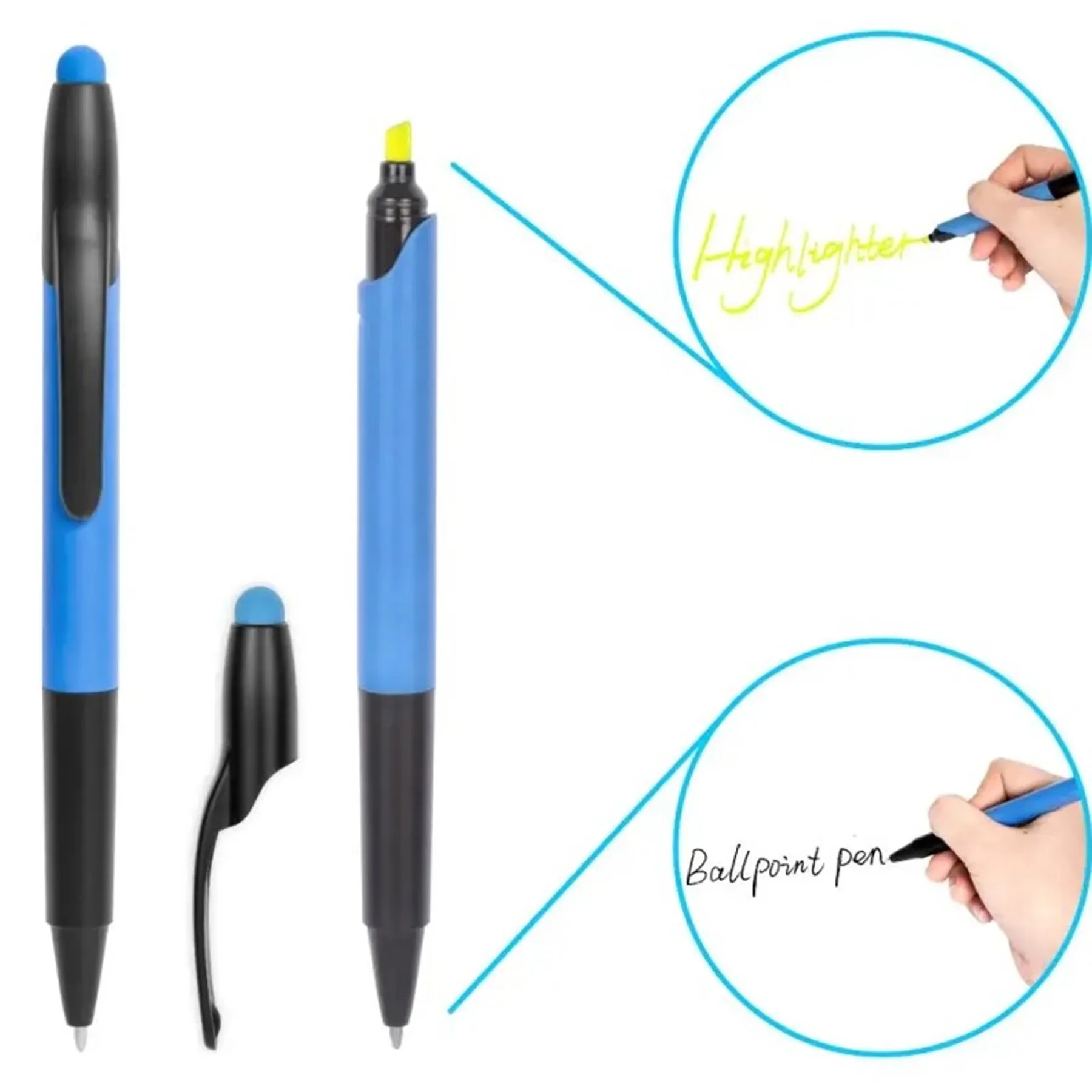 Plastic Ballpoint Stylus Pen Highlighter MOQ100 2