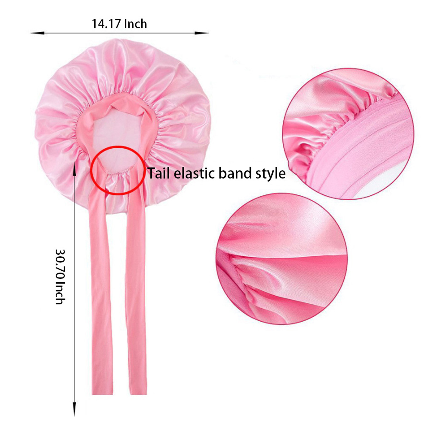 Single Layer Satin Hair Bonnet for Curly Hair Wrap With Tie Band 3
