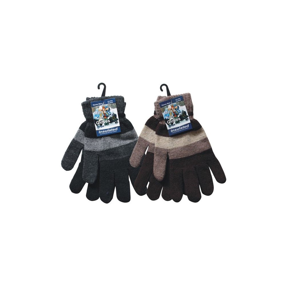 Men's Knitted Striped Gloves Assorted 2
