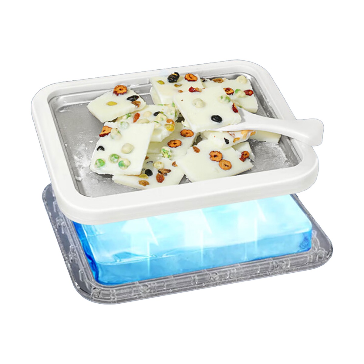 304 Stainless Steel Ice - Frying Tray with Scrapers 2
