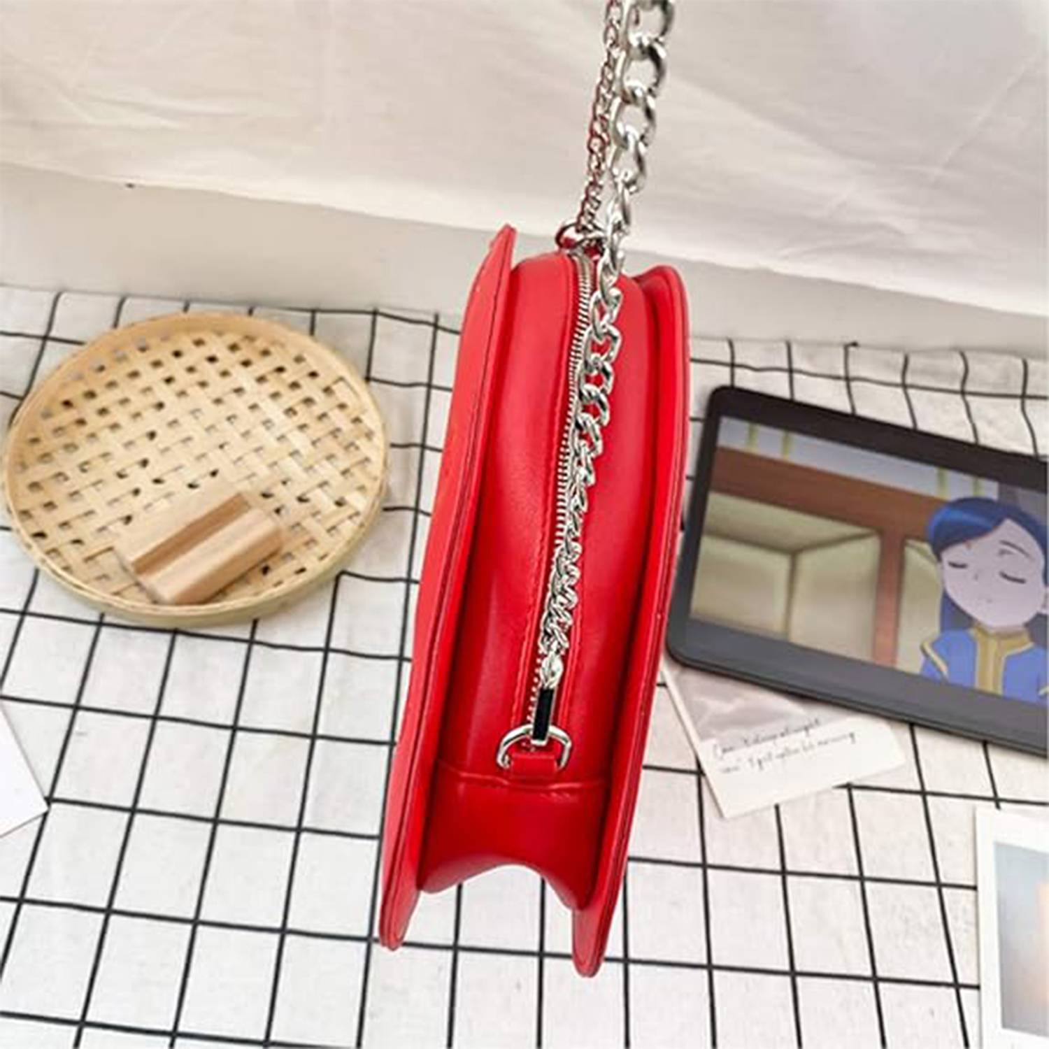 Youngy Women Mushroom Shape PU Leather Shoulder Bag 7