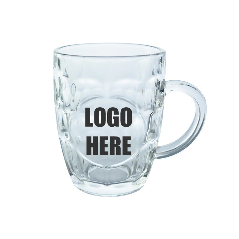 Custom 19 oz Embossed Beer Glass Mugs With Handle 1