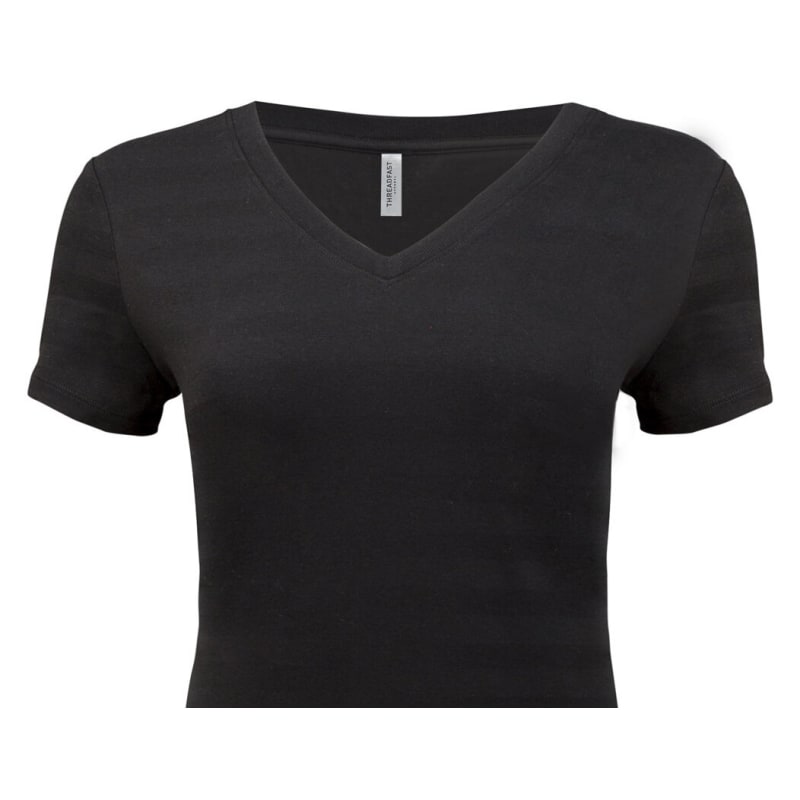 Threadfast Apparel Ladies' Invisible Stripe V-Neck T-Shirt 12