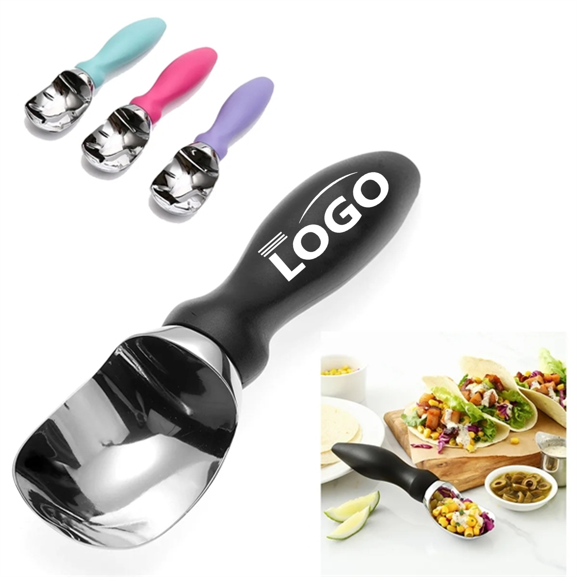 Custom Logo Dual-Purpose Ice Cream Scoop & Bottle Opener 2