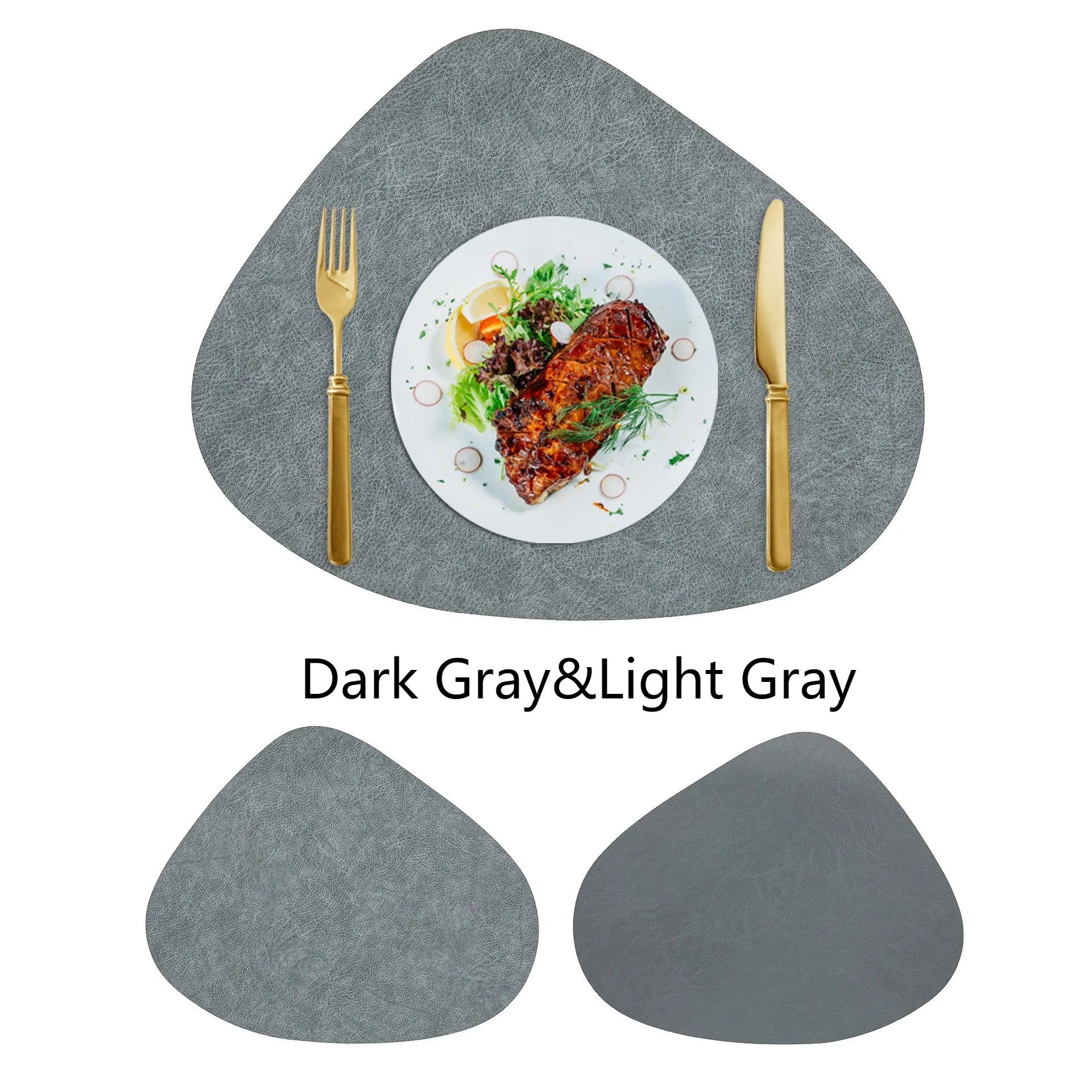 Water Droplet Shaped Leather Coaster Table Tableware Mat 11