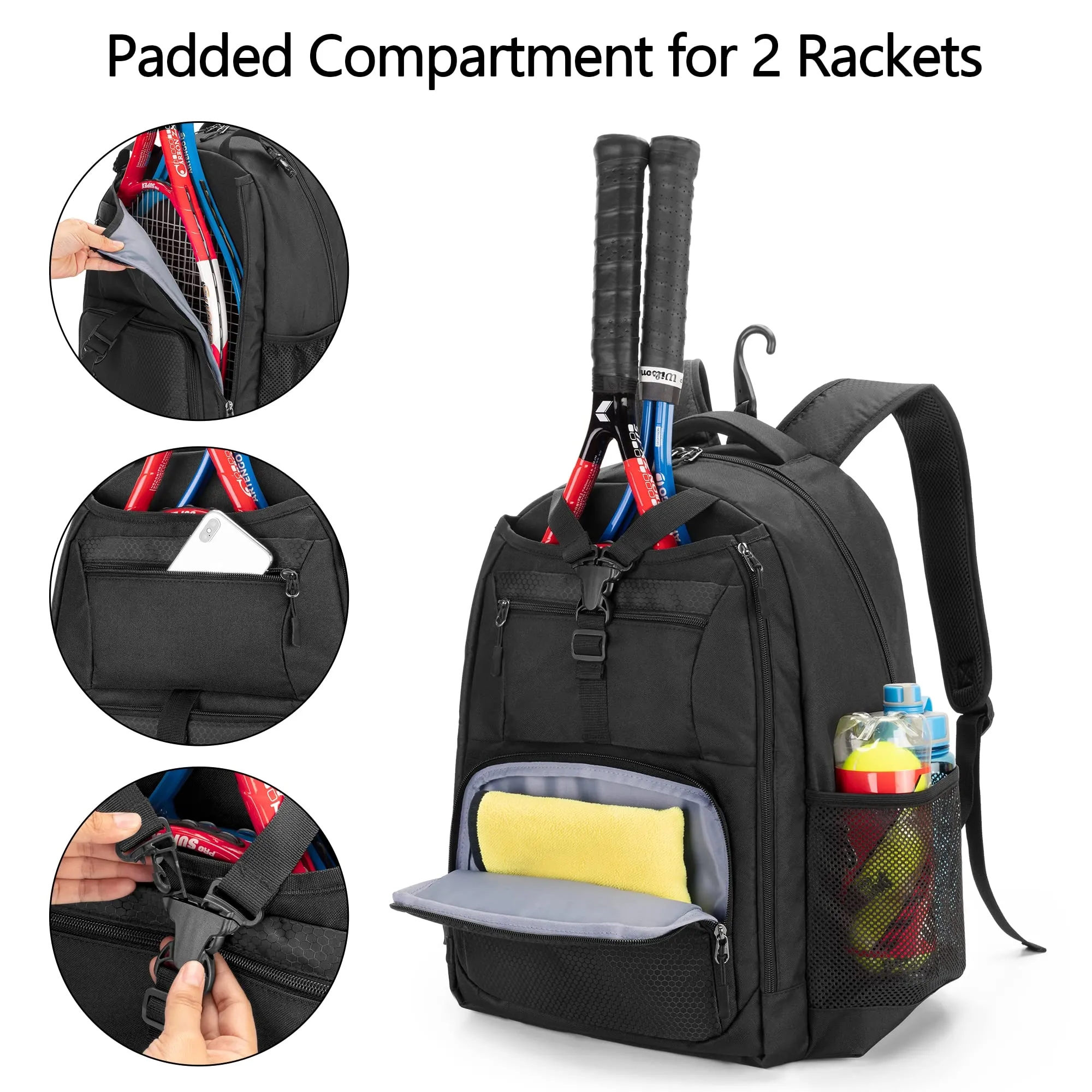 Tennis Backpack with Separate Shoe Space 4