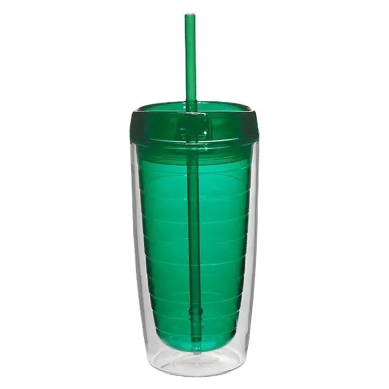 15 Oz Double Wall Reusable Tumbler Cup With Straw Lid 6