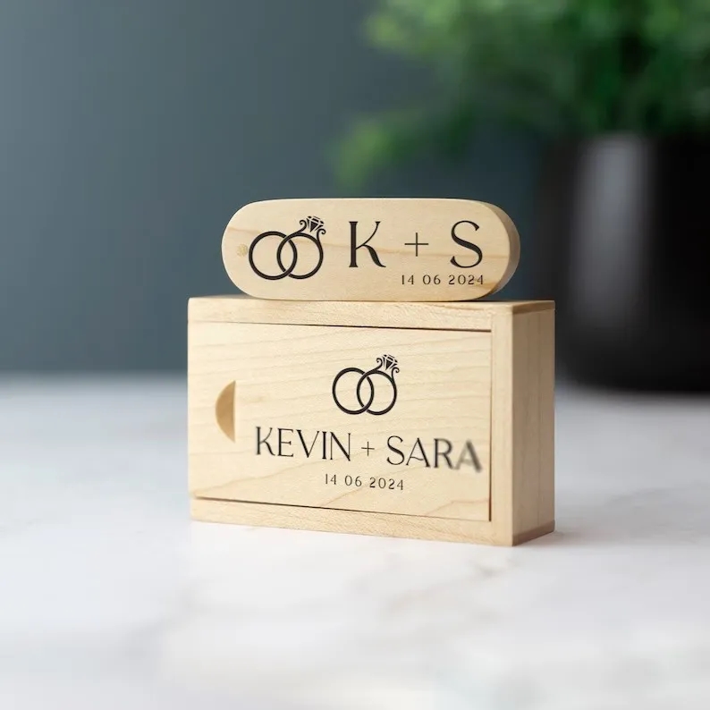 Swivel Wooden USB with Wood Box 5