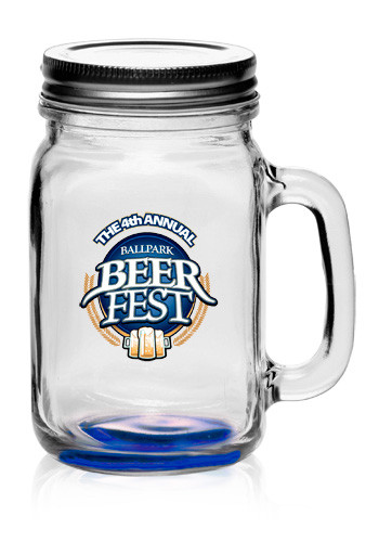 16 oz. Libbey Handle Mason Jars with Lids 6