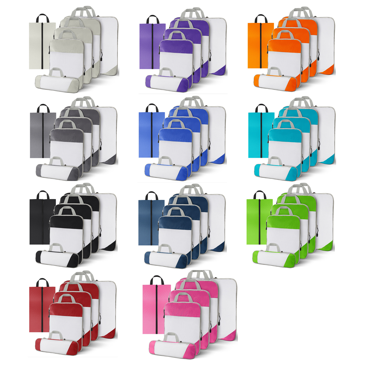 6-Piece Waterproof Travel Organizer Set with Compression 4