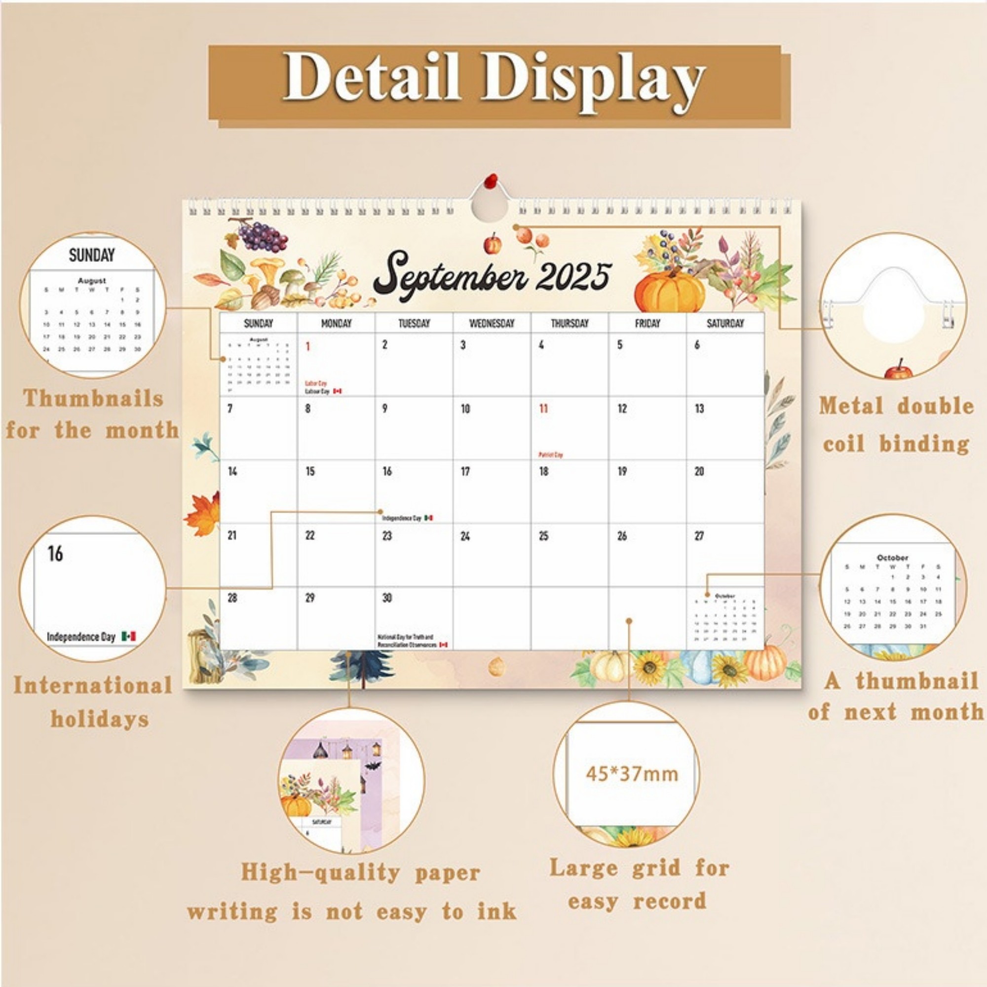 18 Months 14"*11" Wall Calendar From Jan 2025 To June 2026 2